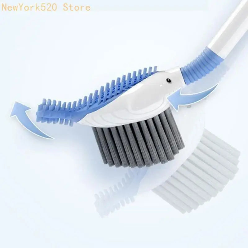Whale Toilet Brush with Holder & Liquid Dispenser – Long Handle