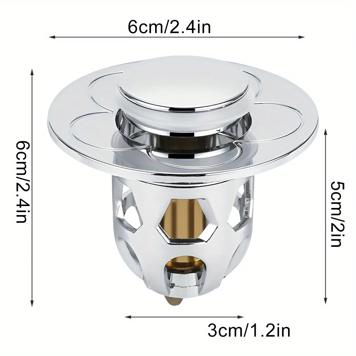 Stainless Steel Pop-Up Sink Stopper with Hair Catcher Basket