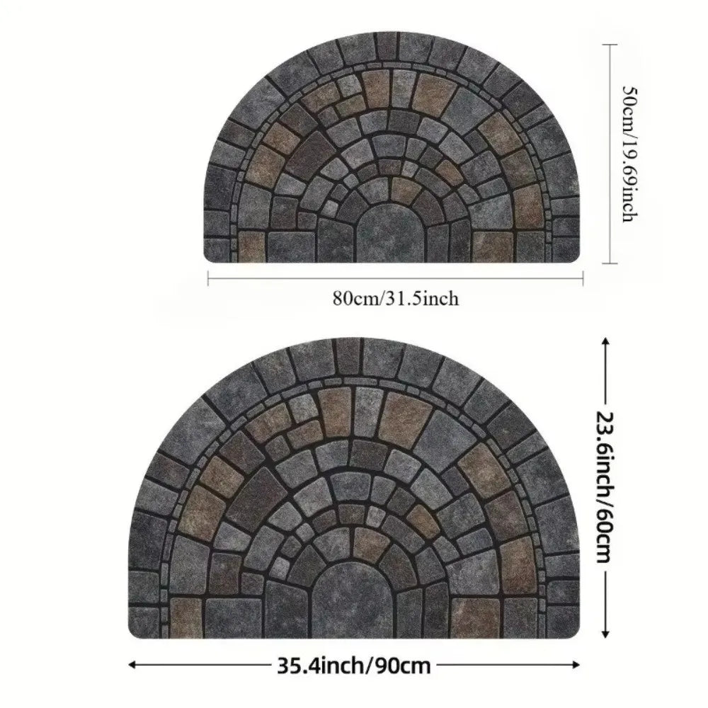 Soft Semi-Circle Door Mat – Absorbent Non-Slip Entry Rug