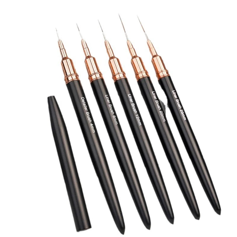 5-Pc Nail Art Liner Brush Set – Striping & Gel Design