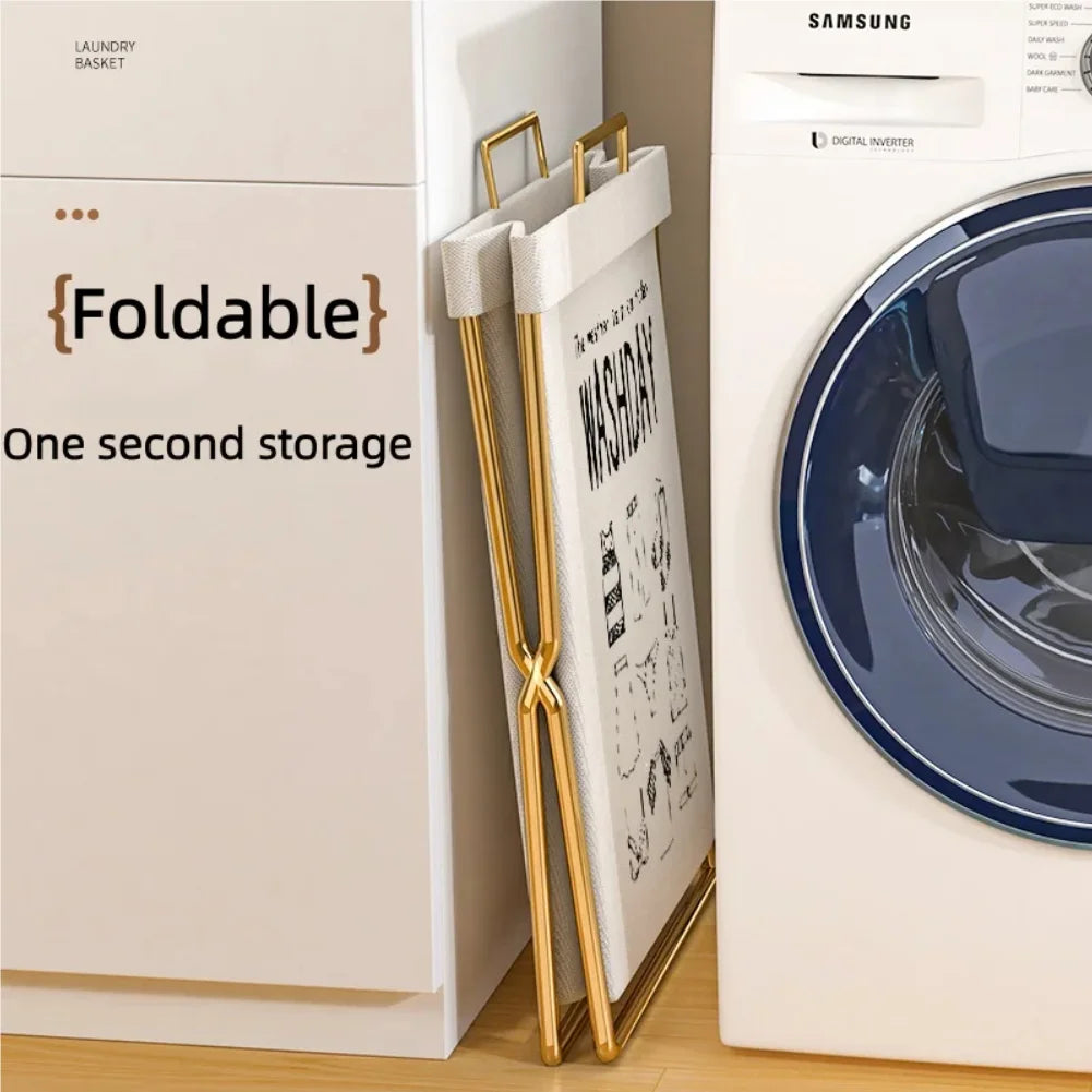 VIBE Foldable Large Laundry Basket with Handles | Space-Saving