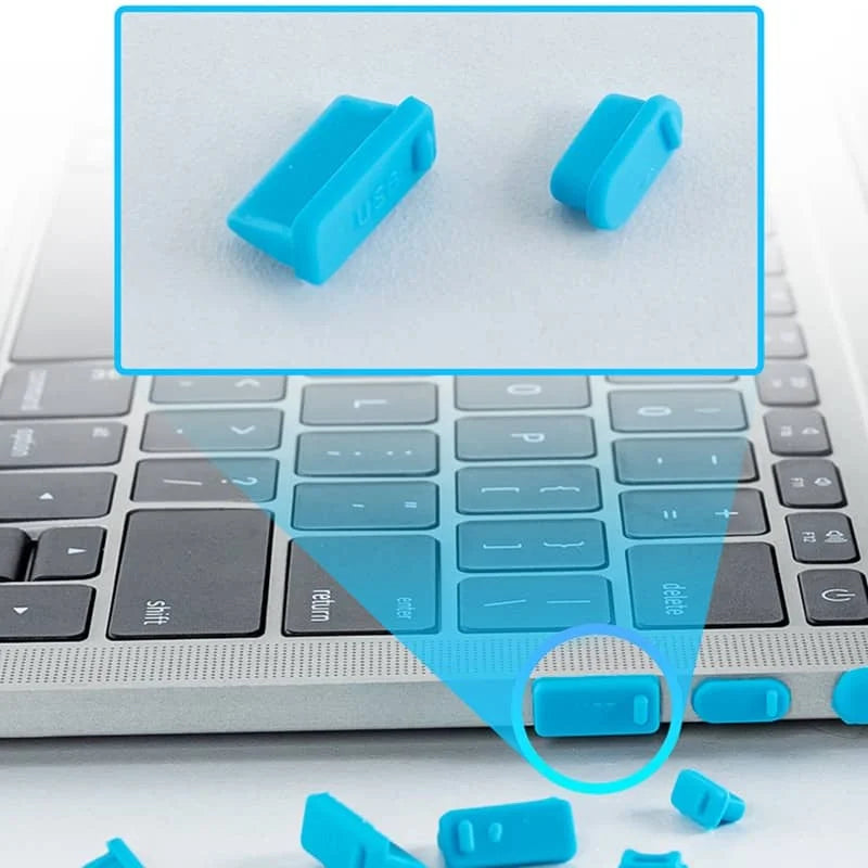 16-Pc Silicone Laptop Port Dust Plug Cover Set – Universal USB