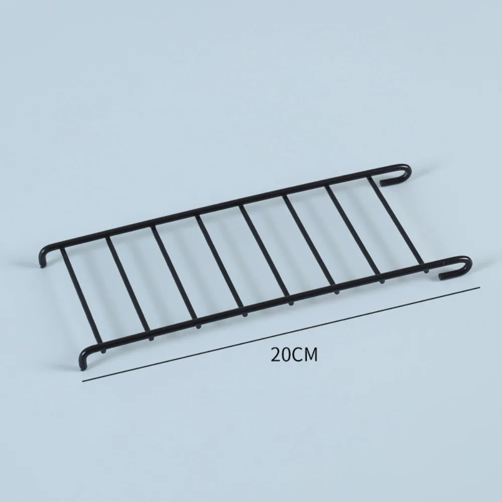 Metal Wire Bird Cage Platform Perch & Ladder – Black/White