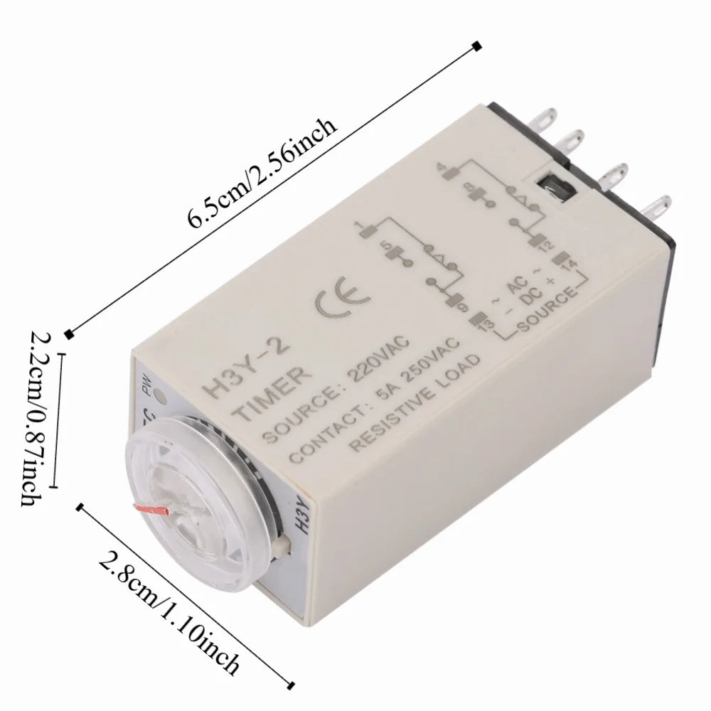 H3Y-2 Delay Timer Relay AC 220V 10s 8-Pin Time Relay