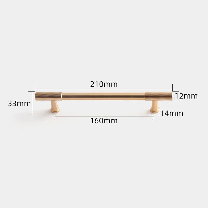 Brushed Gold Aluminum Cabinet Handles & Drawer Pulls
