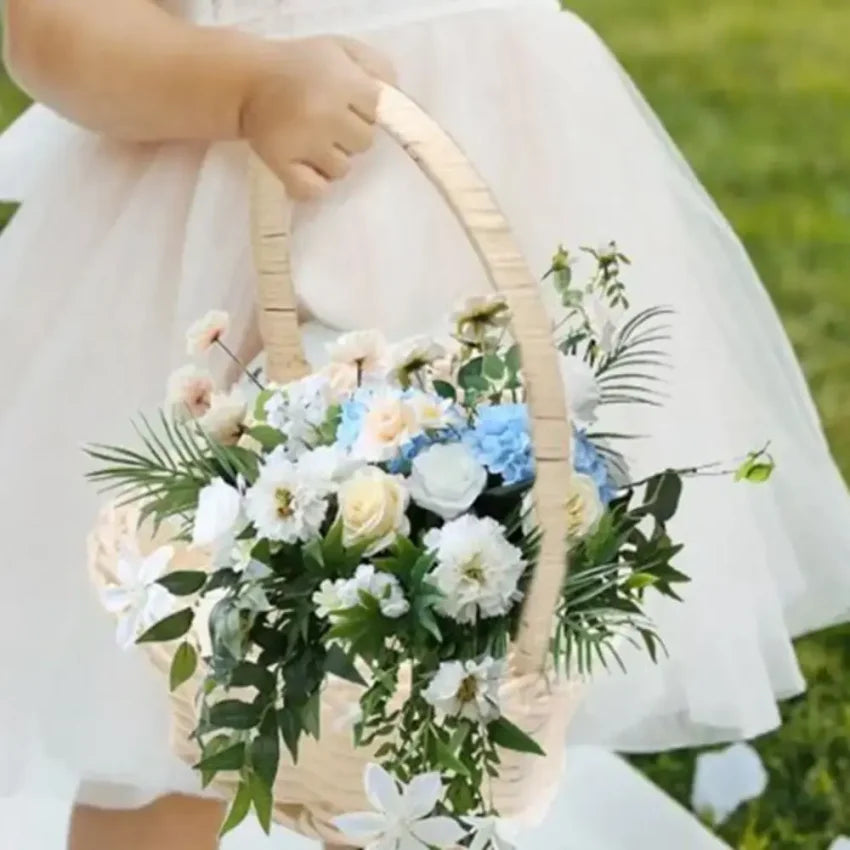 Handwoven Rattan Flower Basket – 3 Shapes | Home & Wedding