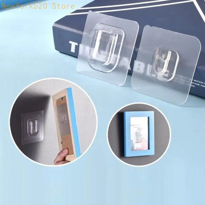 10-Pack Double-Sided Adhesive Wall Hooks – No-Drill