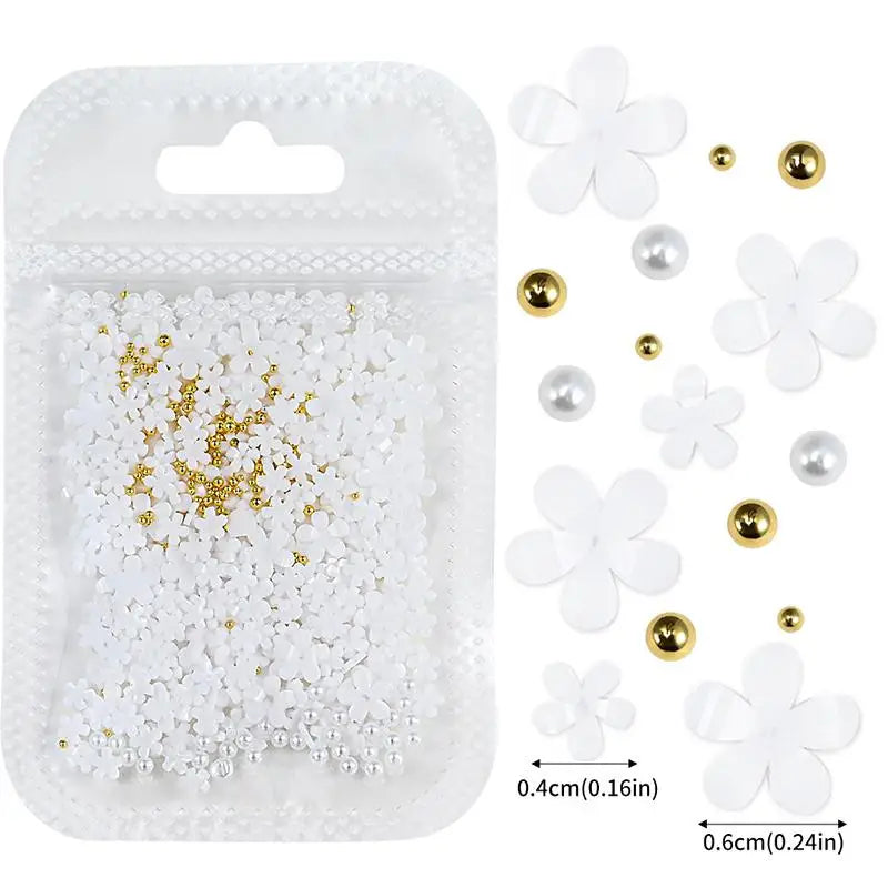 12-Grid 3D Flower Nail Art Charms – Rhinestones & Beads Kit