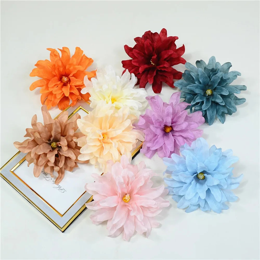 10-Pack Artificial Silk Orchid Flower Heads 15cm Multicolor