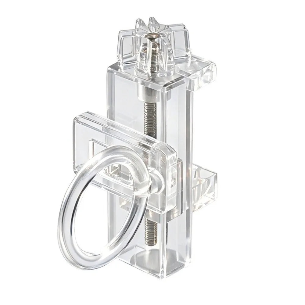 Clear Clip-On Curtain Rod Holder – Adjustable Clamp Bracket