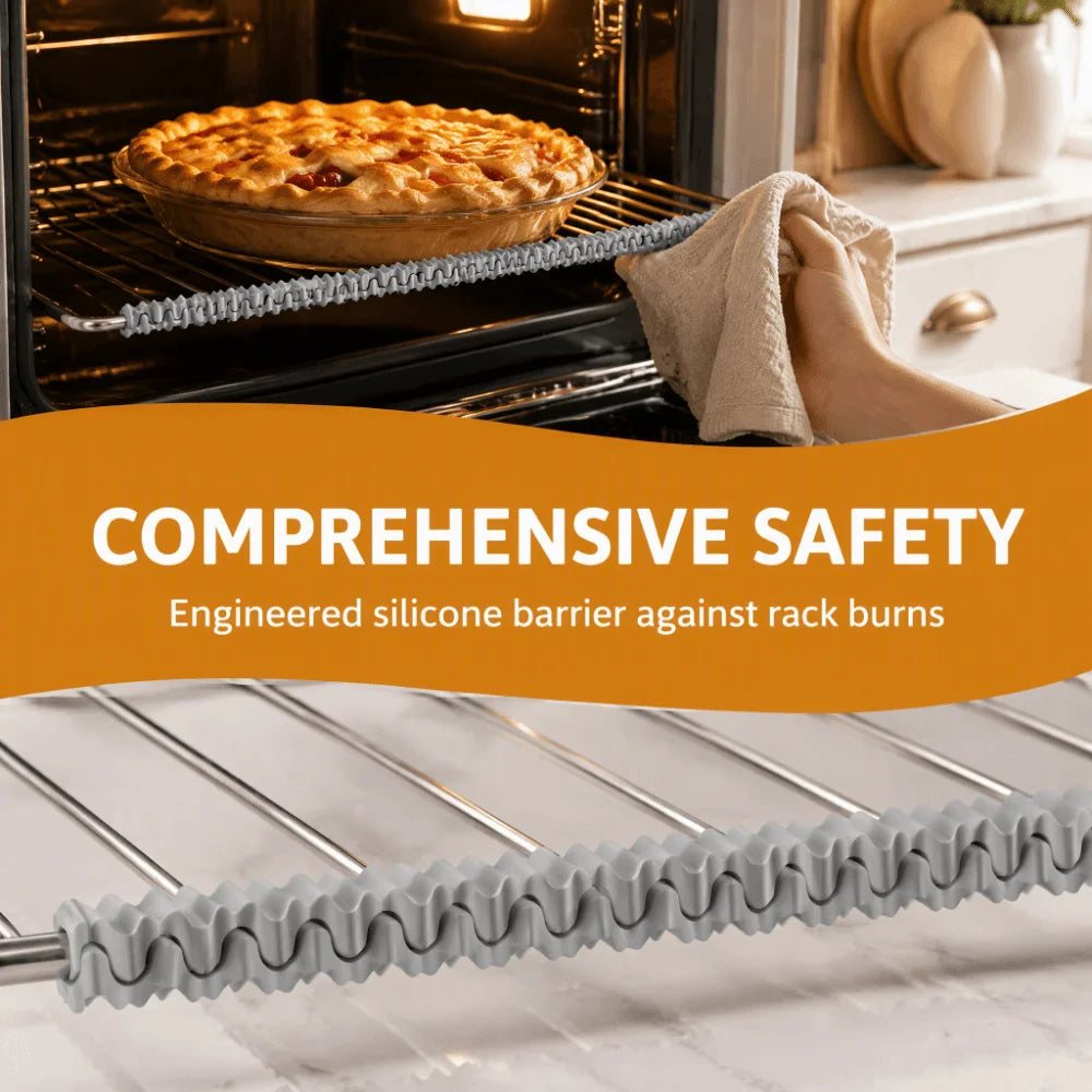 3-Pack Silicone Oven Rack Covers – Foldable Anti-Scald Protector