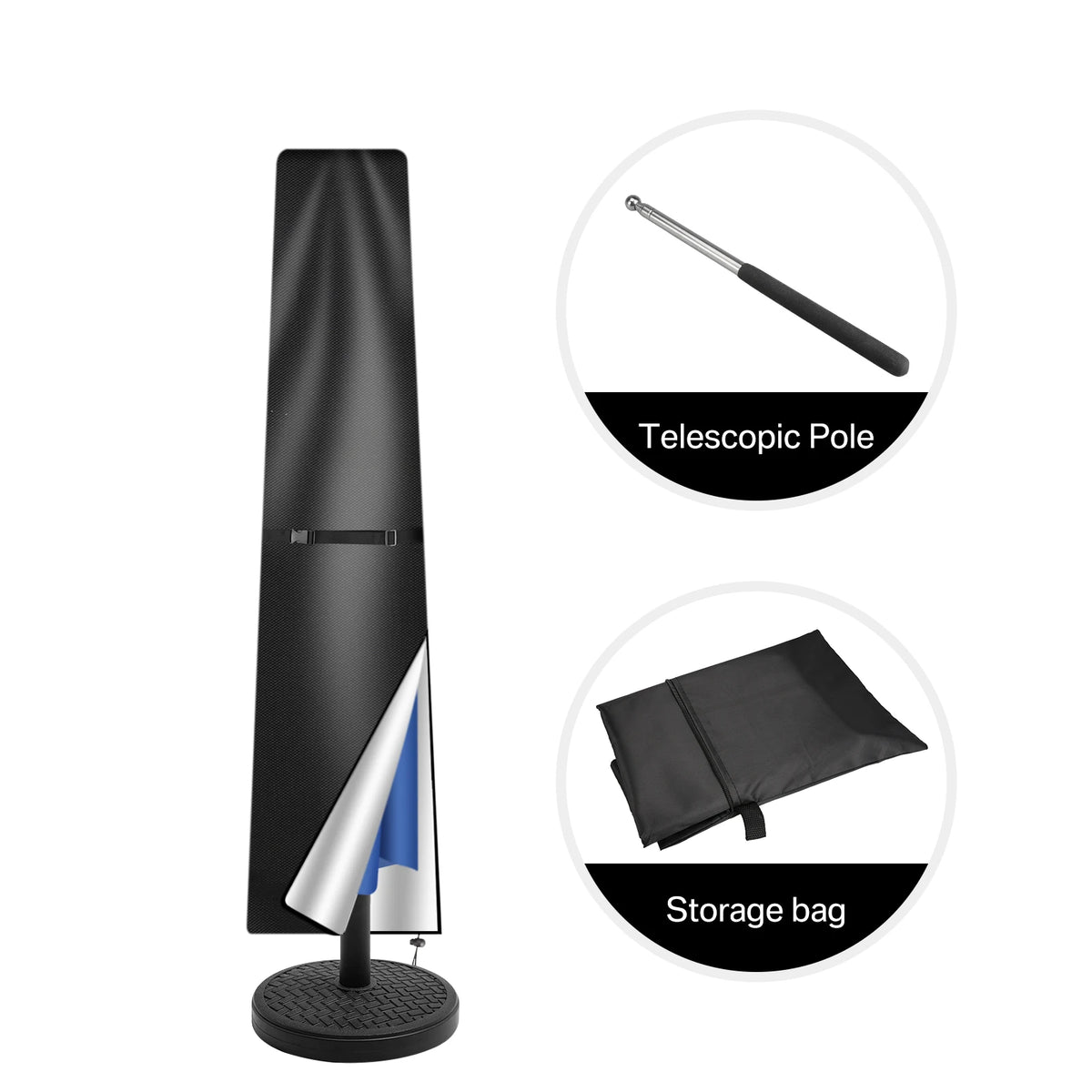 Large Waterproof Patio Umbrella Cover 210D Oxford with Zipper