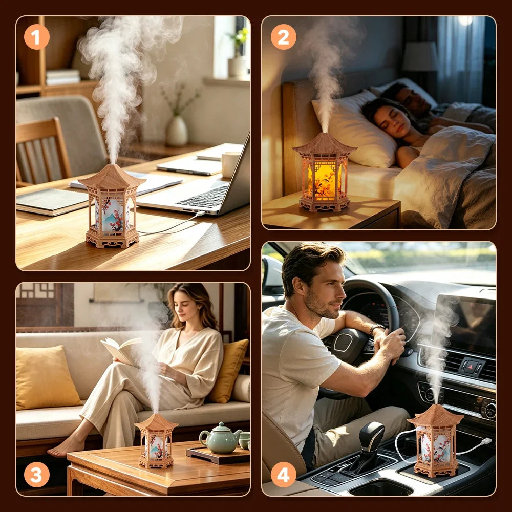 AFDEAL Mini Pavilion USB Cool Mist Humidifier with Night Light