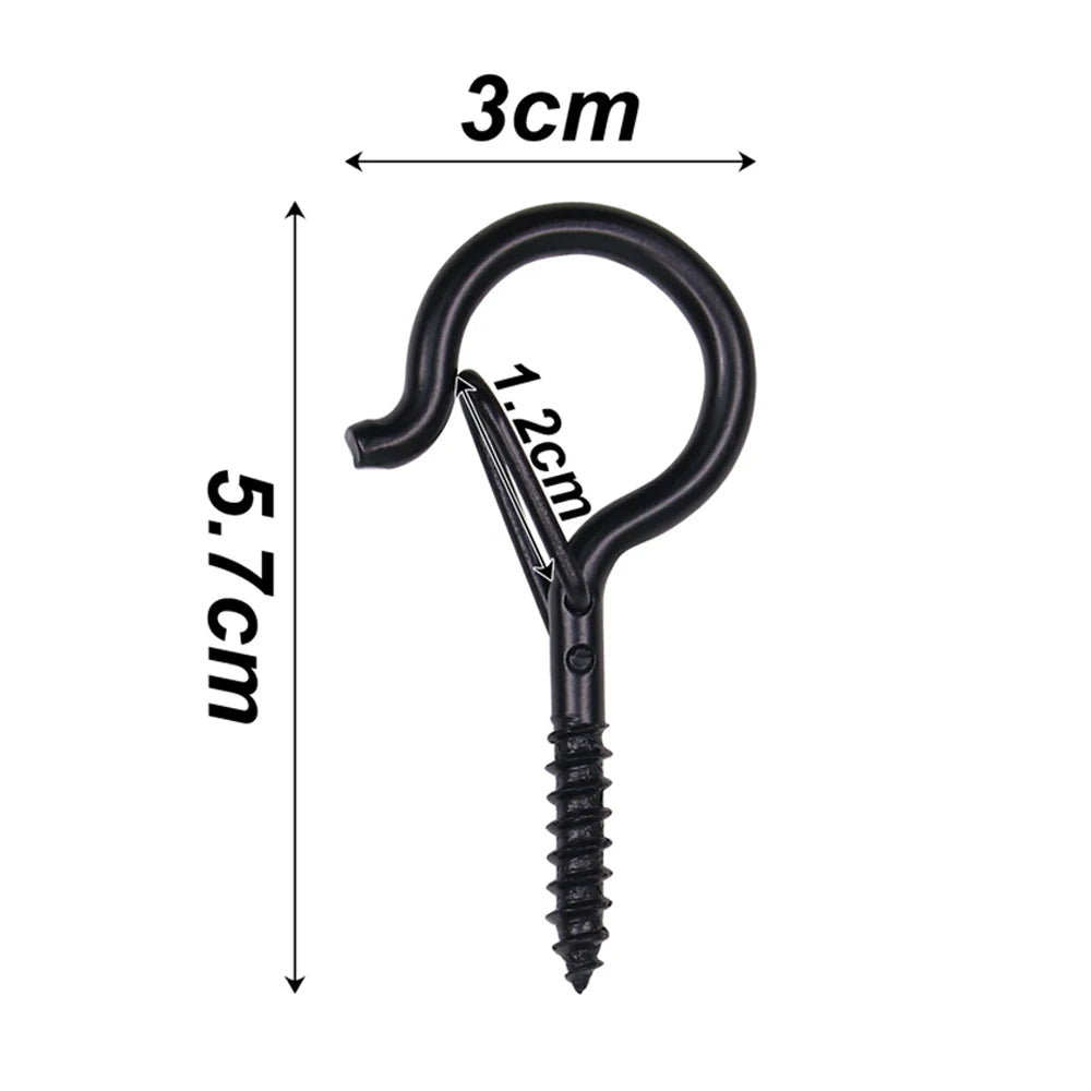 Black Metal Screw Ceiling Hooks – Plants, String & Xmas Lights