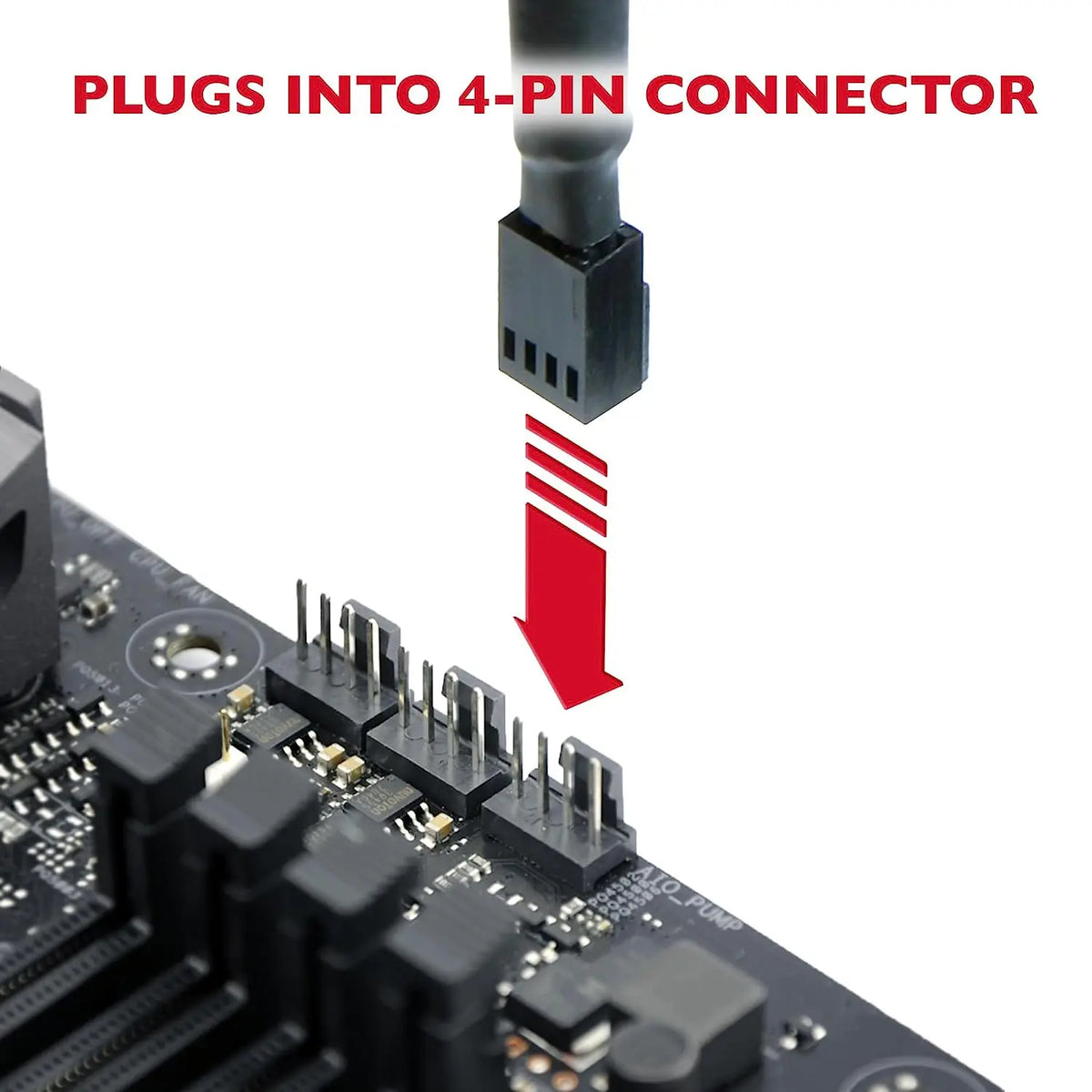 3/4 Pin PWM Fan Splitter Cable 1 to 3 Ways – Black Sleeved