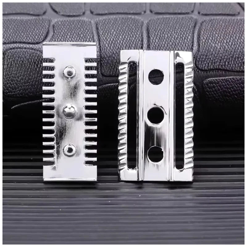 YAQI Chrome Double-Edged Slant Safety Razor Head for Men