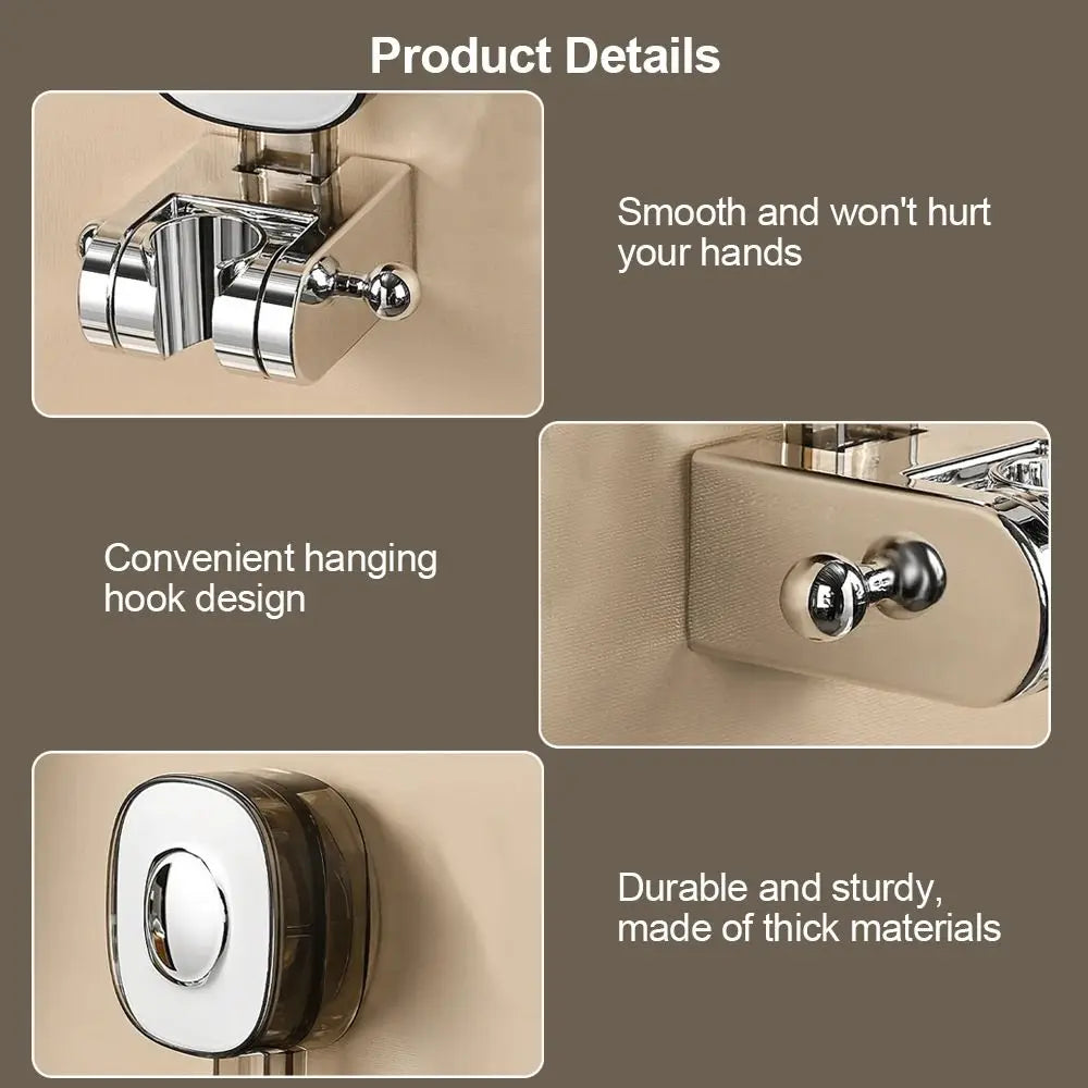 No-Drill Suction Cup Shower Holder Wall Mount Bracket
