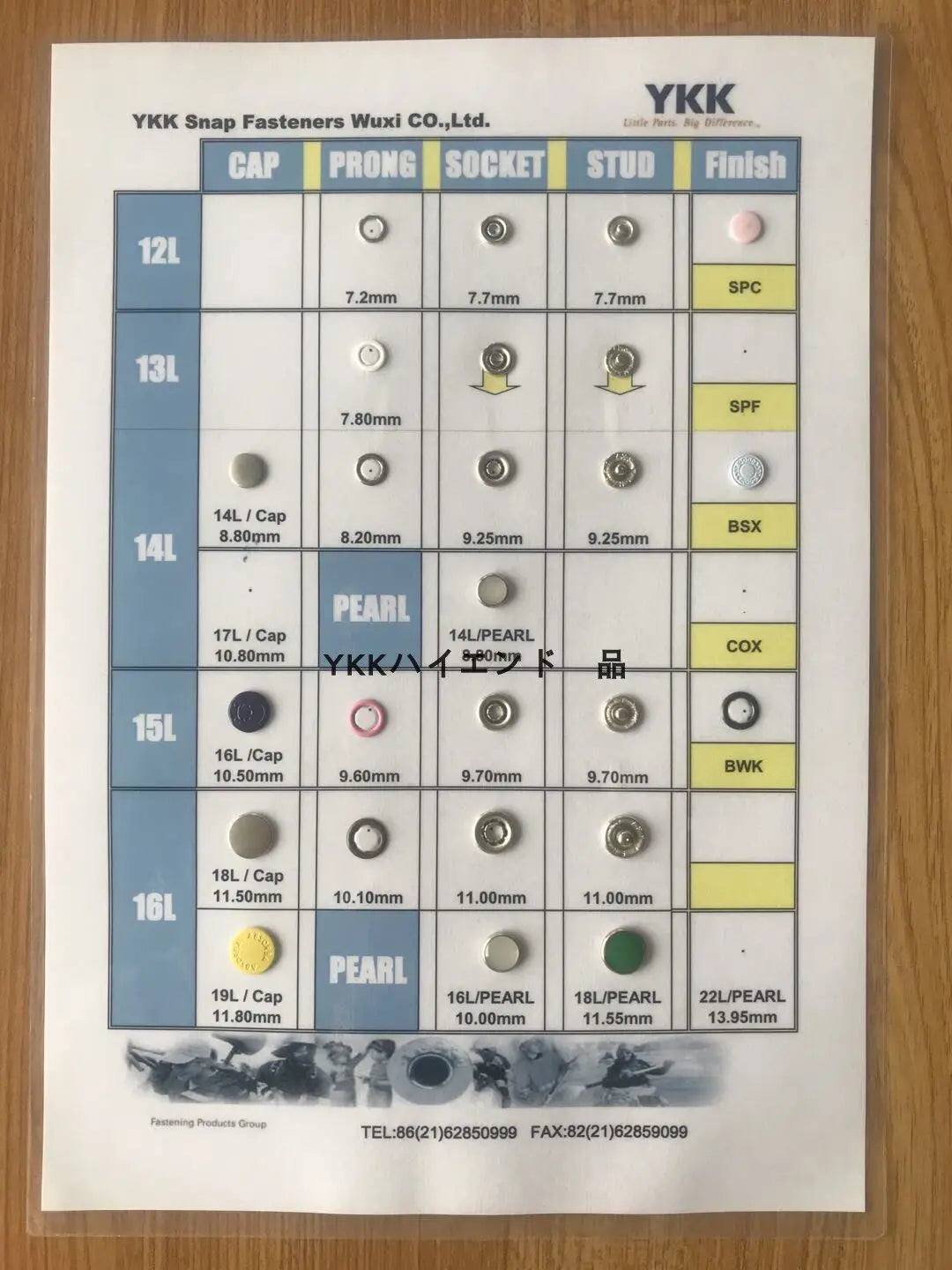 YKK SANPET 5-Claw Metal Snap Buttons 14L 15L 16L – Press Studs