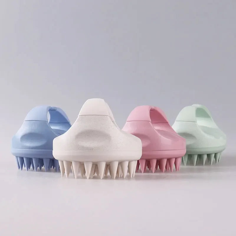 Silicone Scalp Massage Shampoo Brush | Eco Wheat Straw