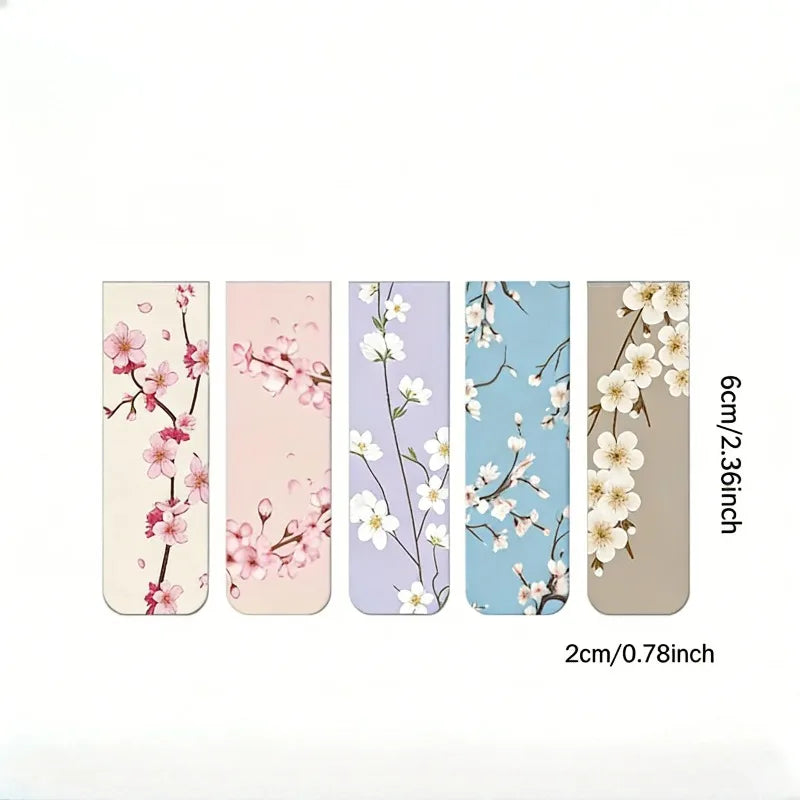 5-Pack Flower Magnetic Bookmarks – Strong Page Clips for Books
