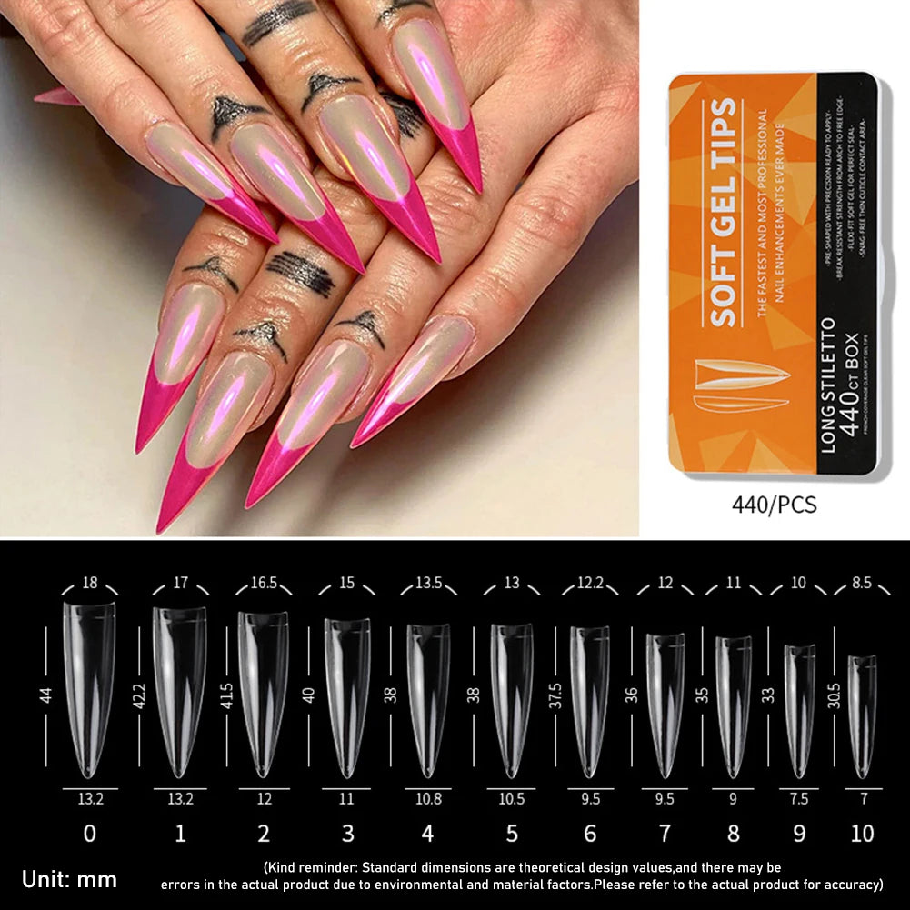 Yoxier Ultra Thin Soft Gel Full Cover Matte Press On Nails 440/550pc