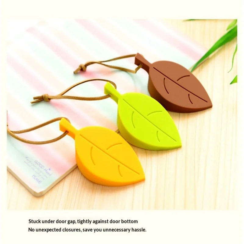 Silicone Leaf Door Stopper & Finger Pinch Guard with Lanyard