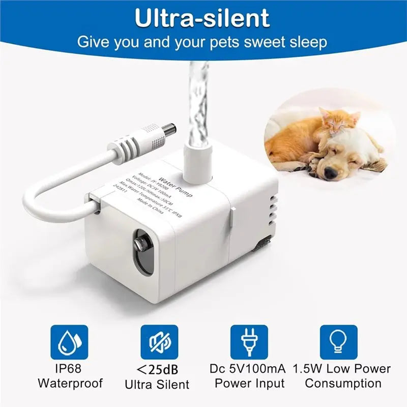 Ultra Quiet Replacement Pump for 2.2L/3.2L Cat Water Fountain