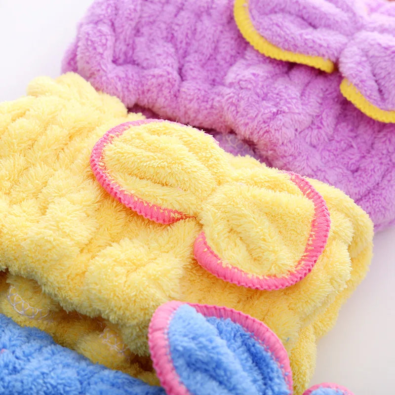 Quick Dry Microfibre Hair Towel Wrap Cap – Bowknot Bonnet
