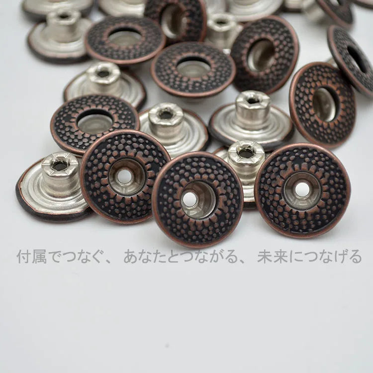 YKK Single-Pin I-Shape Buckle Red Bronze Retro Military Style