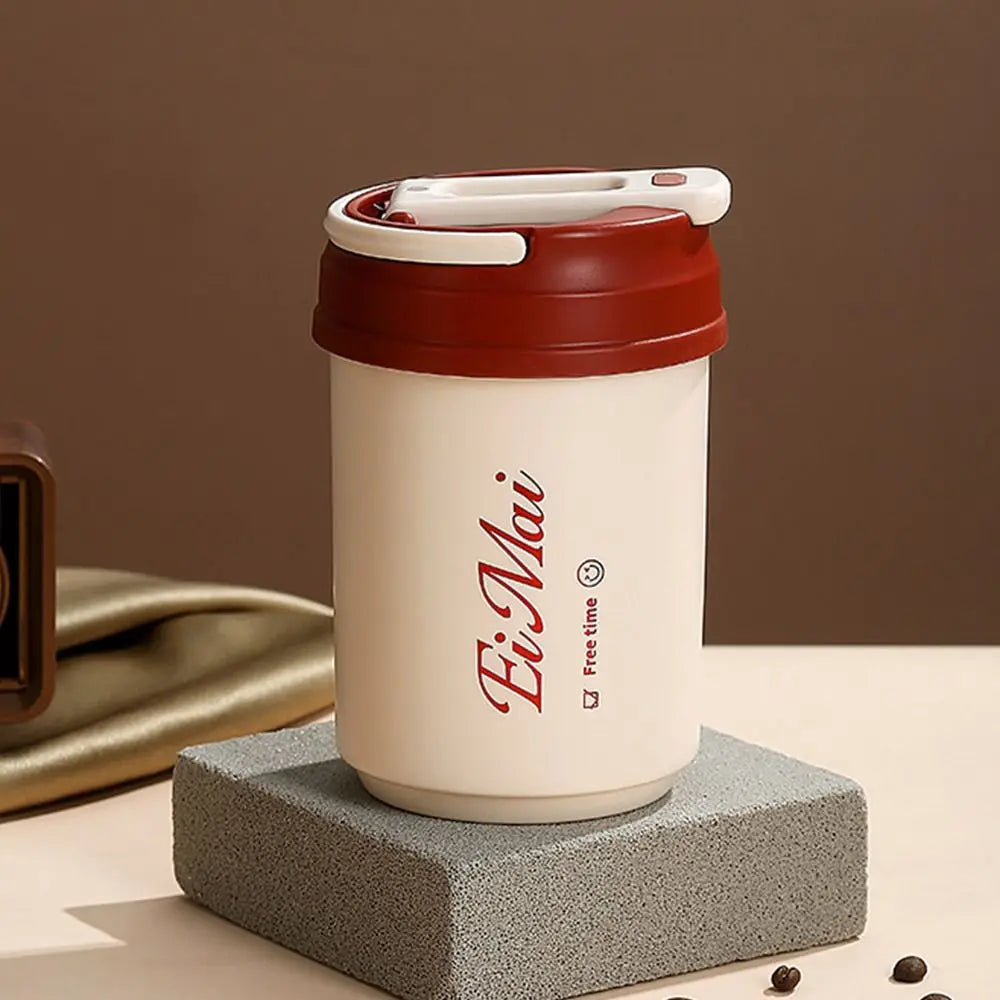 304 Stainless Steel Insulated Coffee Mug 450ml + Folding Spoon
