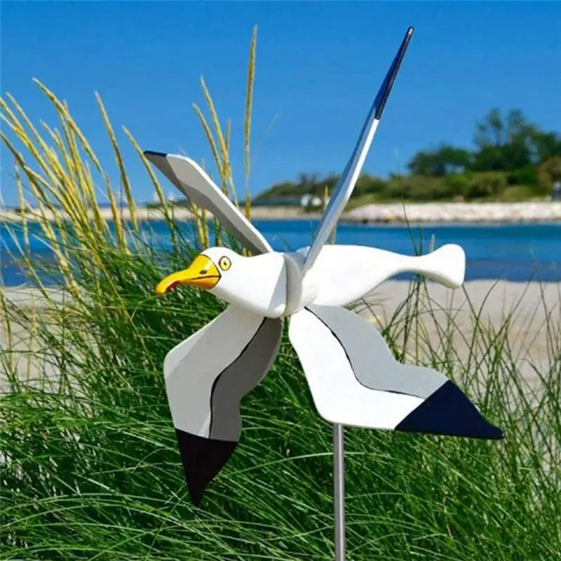 Flying Bird Windmill Garden Spinner – Seagull Whirligig Decor