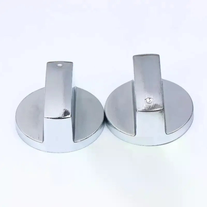 2-Pack 6mm Gas Stove Control Knobs – Zinc Alloy Silver