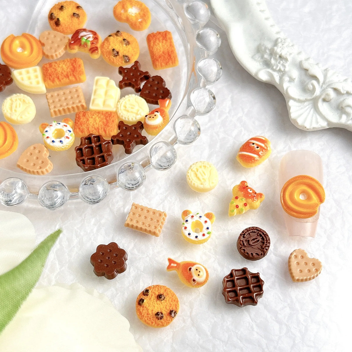 3D Dessert Nail Charms – 20PCS Resin Food Nail Art Decorations