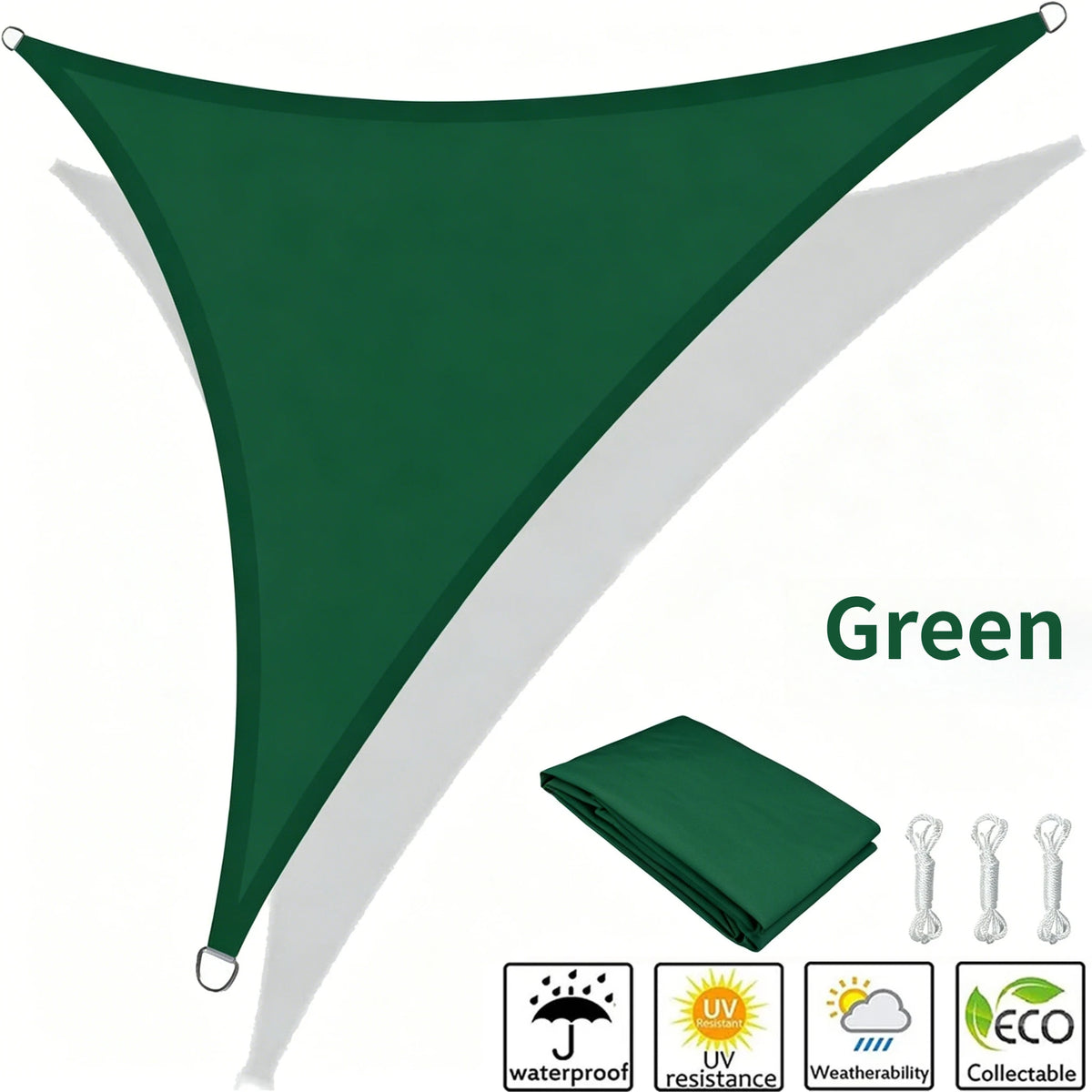 Waterproof Triangle Sun Shade Sail 5x5x5/5x5x7M – 98% UV Block