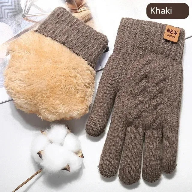 VIBE Touchscreen Winter Knit Gloves – Warm Plush Unisex