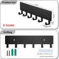 Metal Wall Key Holder & Multi-Hook Rack for Entryway