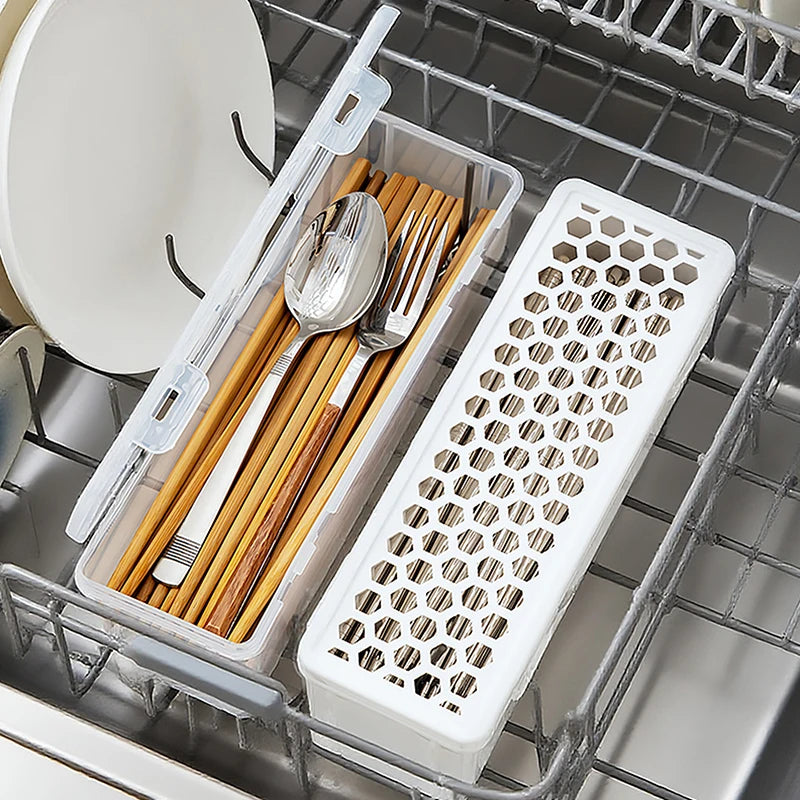 Transparent Dishwasher Cutlery Basket – Chopstick & Spoon Holder