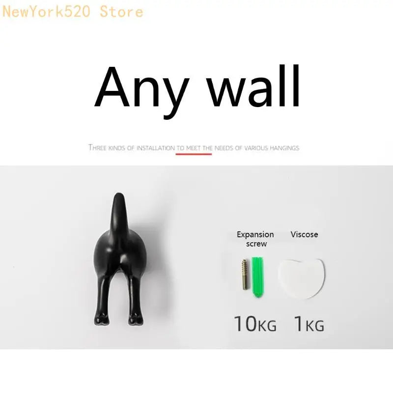 4Pcs Nordic Dog Tail Wall Hooks – Hat Key Coat Hanger
