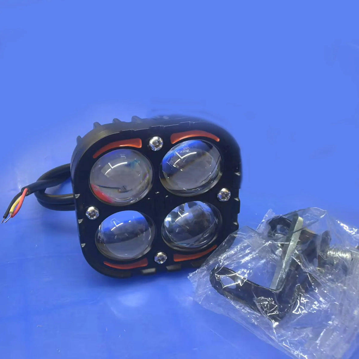 Dual Color LED Motorcycle Spotlights 24V Auxiliary Driving Lamps 2-Pack