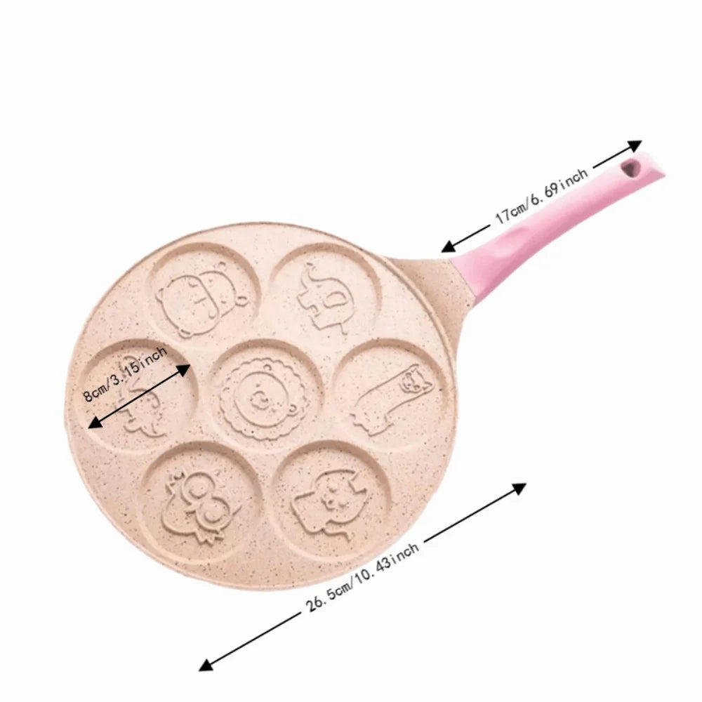 7-Hole Non-Stick Mini Pancake Pan – Animal Design Griddle