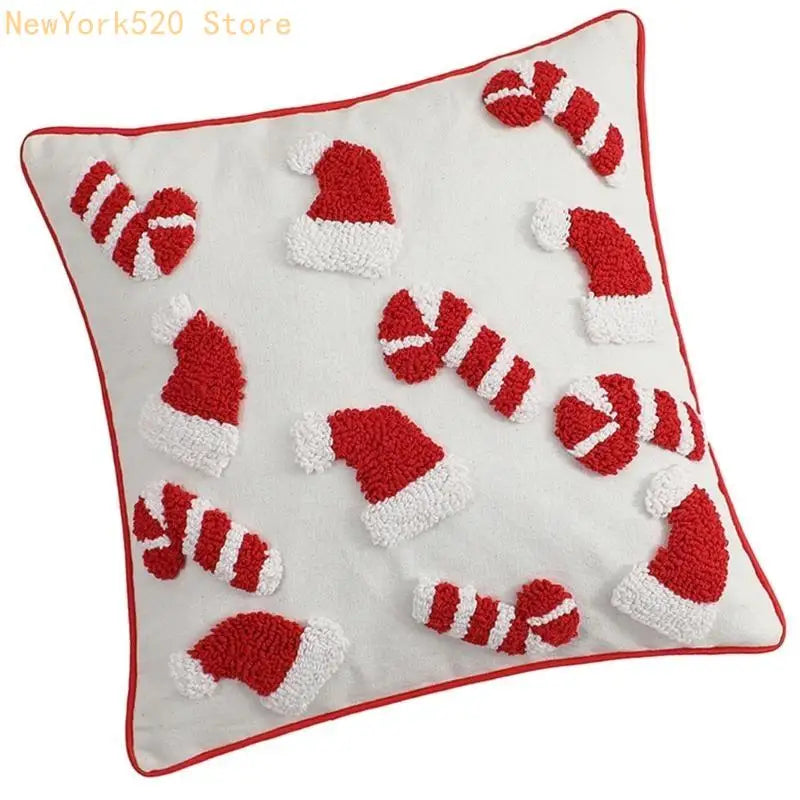 Christmas Embroidered Jacquard Throw Pillow Cover | Plush