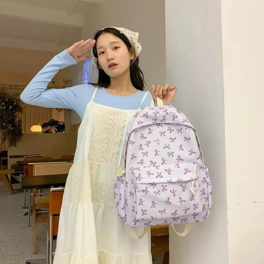 Floral Print Drawstring Backpack – Lightweight Women's Bag