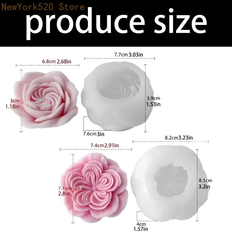 Rose Flower Silicone Mold – Candle, Soap & Resin Casting
