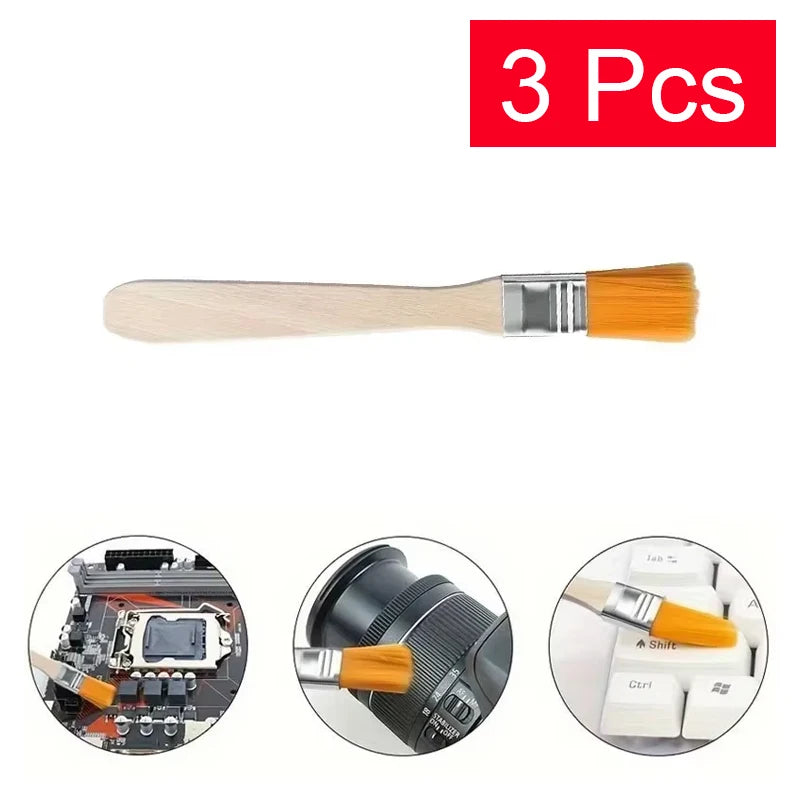 3-Pack Anti-Static Brushes for PC Keyboard Camera Cleaning