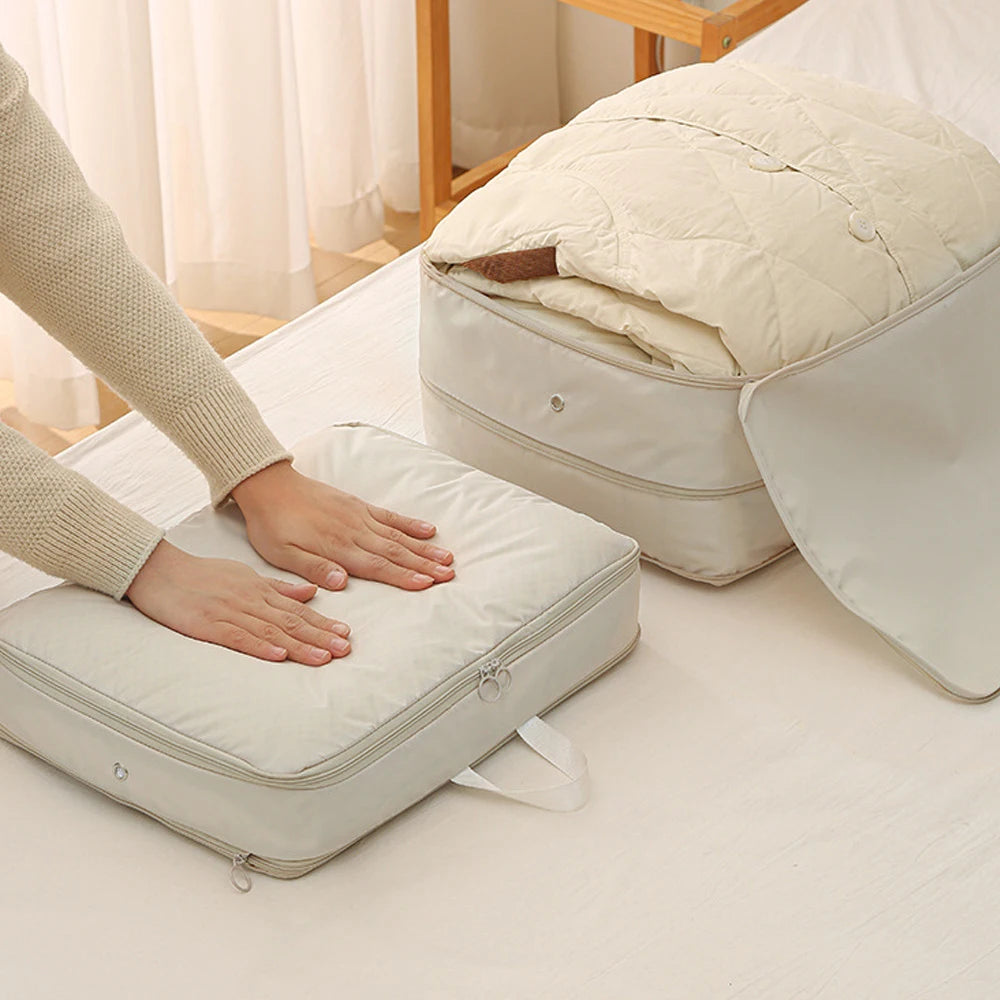 Self-Compressing Storage Bag – Large Clothes & Quilt Organizer