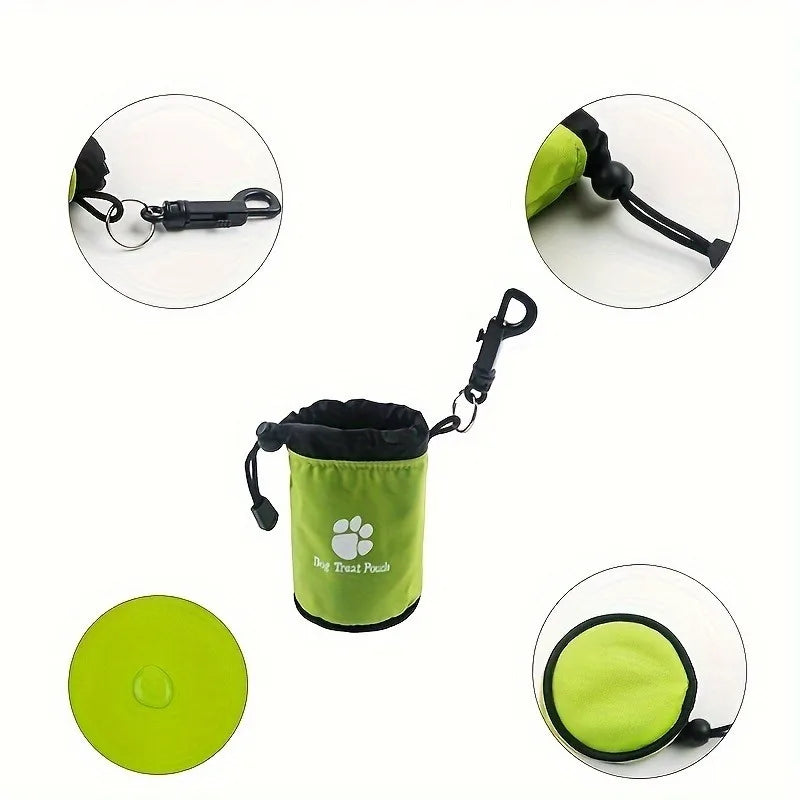 Portable Dog Treat Pouch – Drawstring & Zipper Training Bag