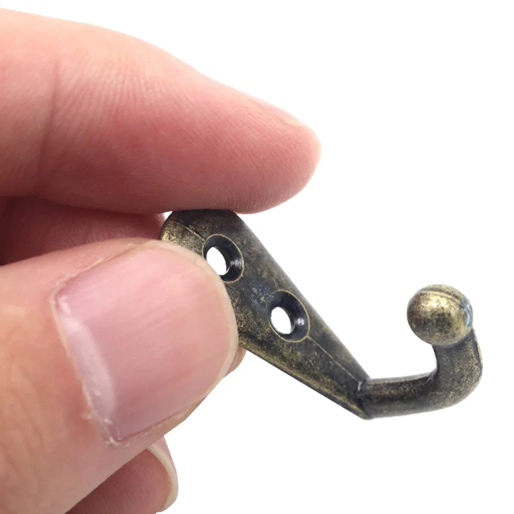 20-Set Zinc Alloy Wall Hooks with Screws – Retro Coat & Key Hanger