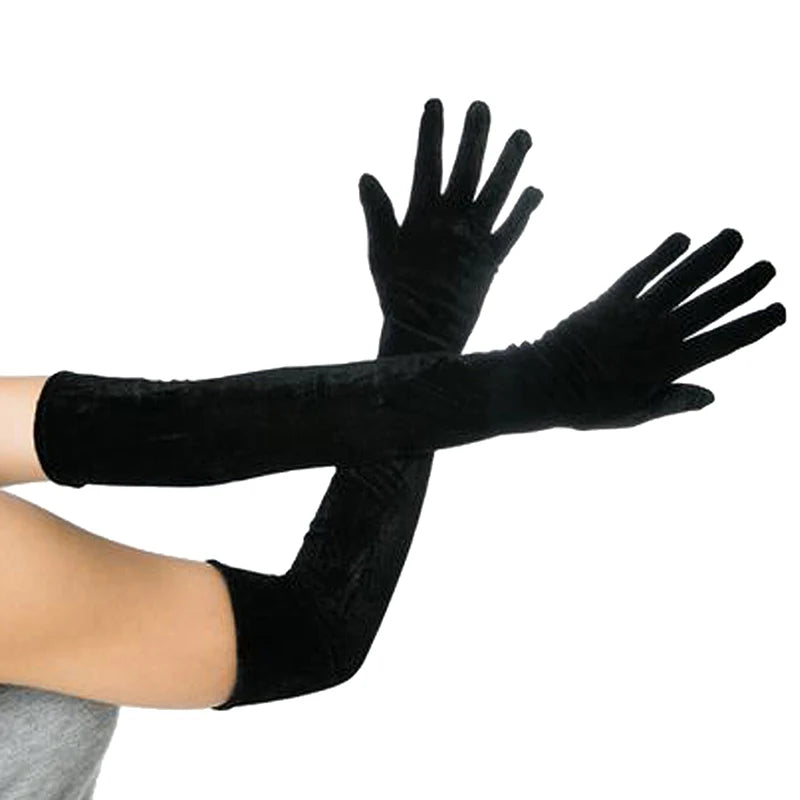Women's Velvet Long Dress Gloves – Elegant Evening & Party