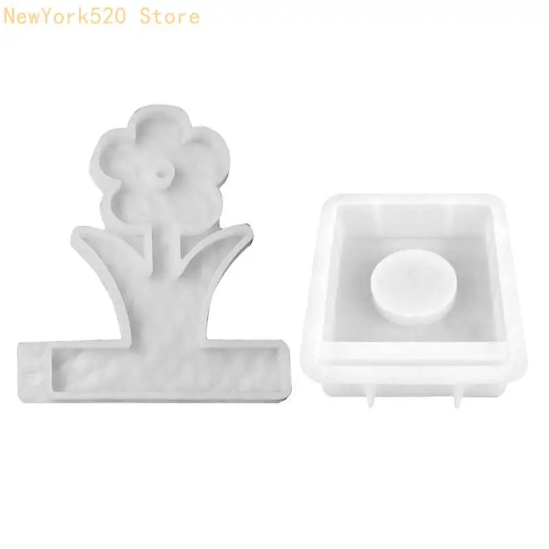 Silicone Flower Holder Mold with Base – DIY Candle & Craft