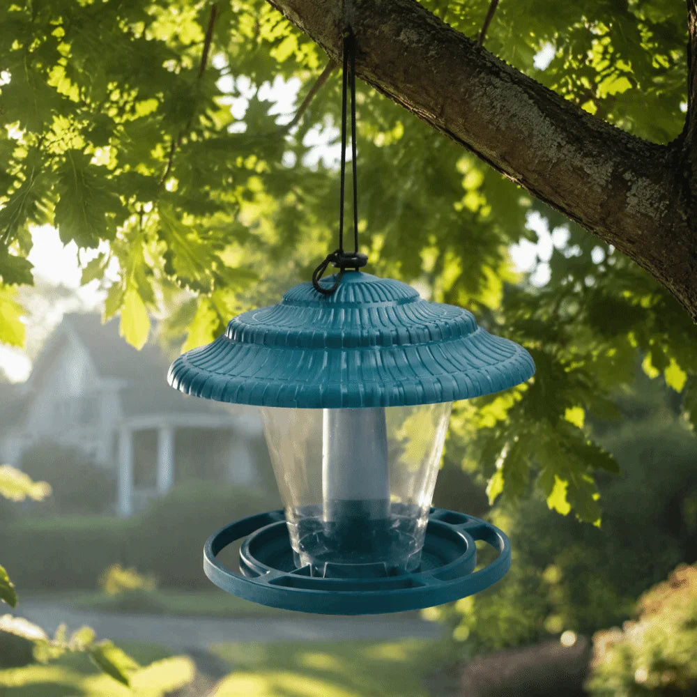 Hanging Bird Feeder Transparent PP Container 600ml Garden